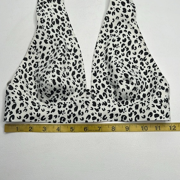 Free People Erin Printed White Leopard Print Scuba Bralette size small - Picture 11 of 12